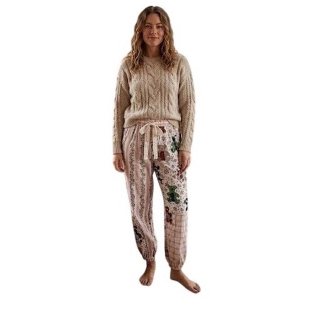 Out From Under Urban Outfitters RARE Patchwork Teddy Bear Floral Lounge Pants XS